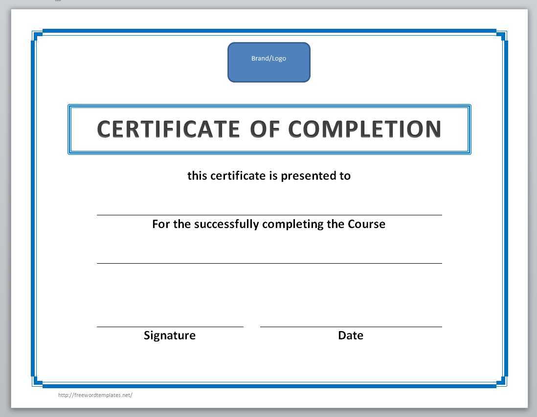13 Free Certificate Templates For Word » Officetemplate With Regard To Free Training Completion Certificate Templates
