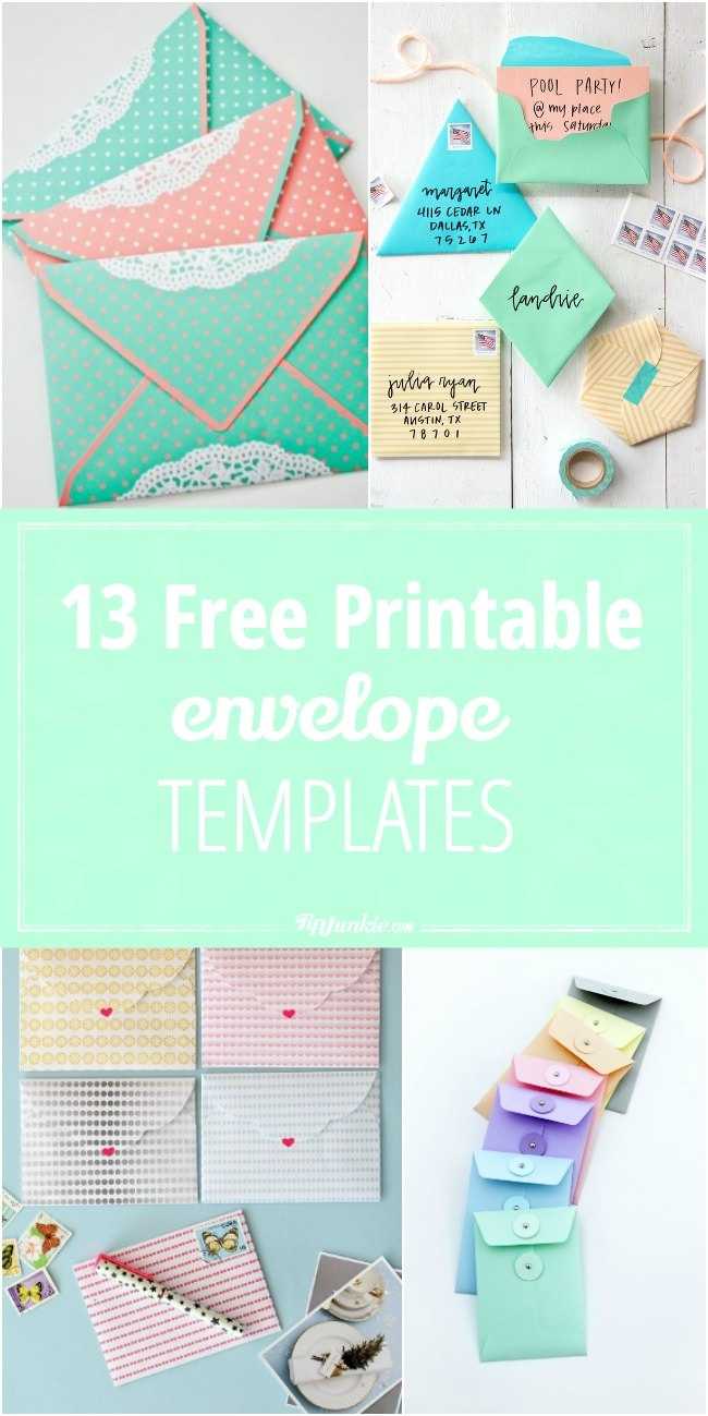 13 Free Printable Envelope Templates – Tip Junkie With Envelope Templates For Card Making