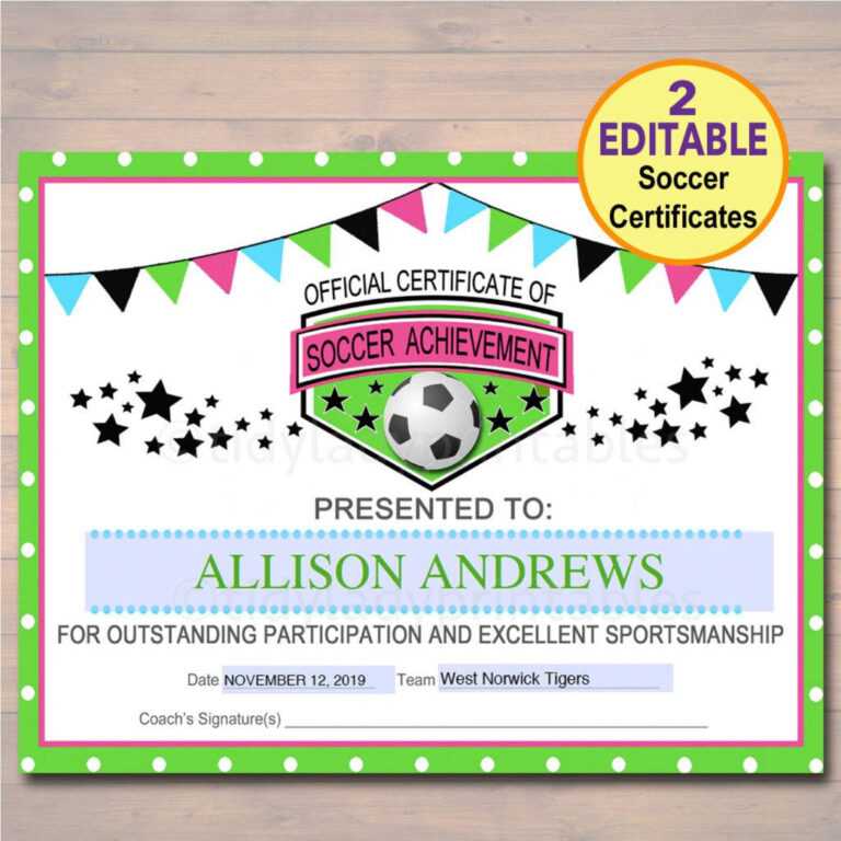 13+ Soccer Award Certificate Examples Pdf, Psd, Ai For Soccer Award