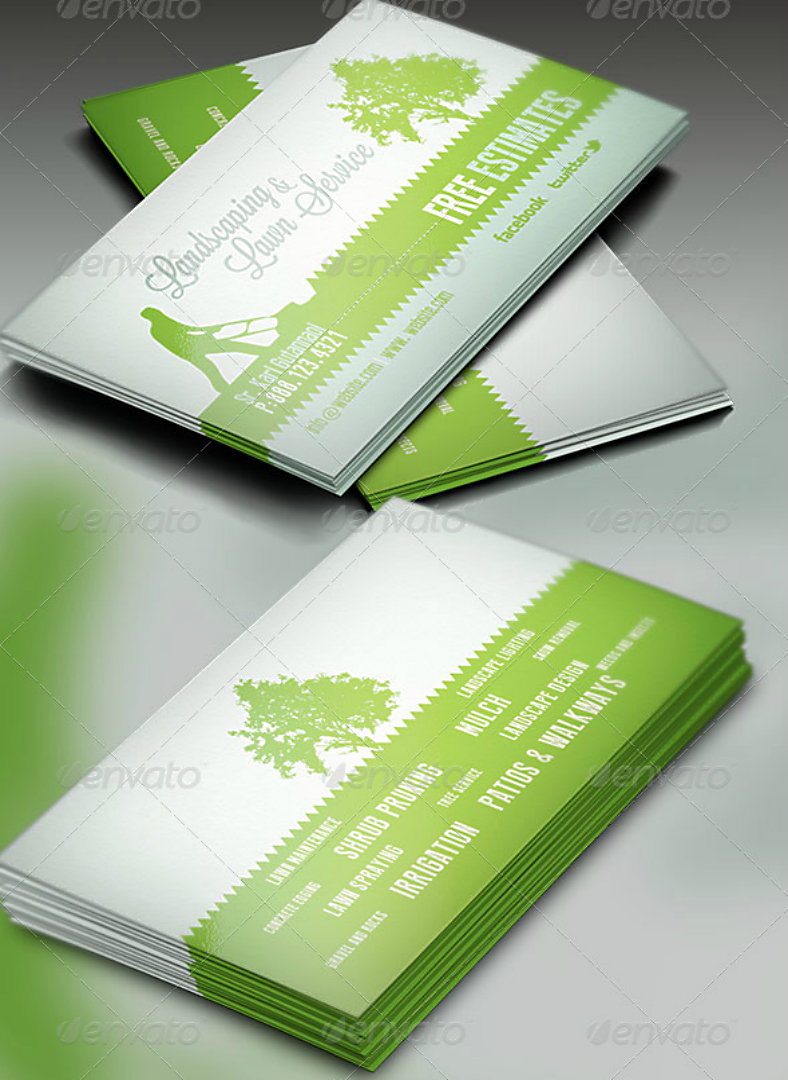 15+ Landscaping Business Card Templates – Word, Psd | Free Throughout Lawn Care Business Cards Templates Free