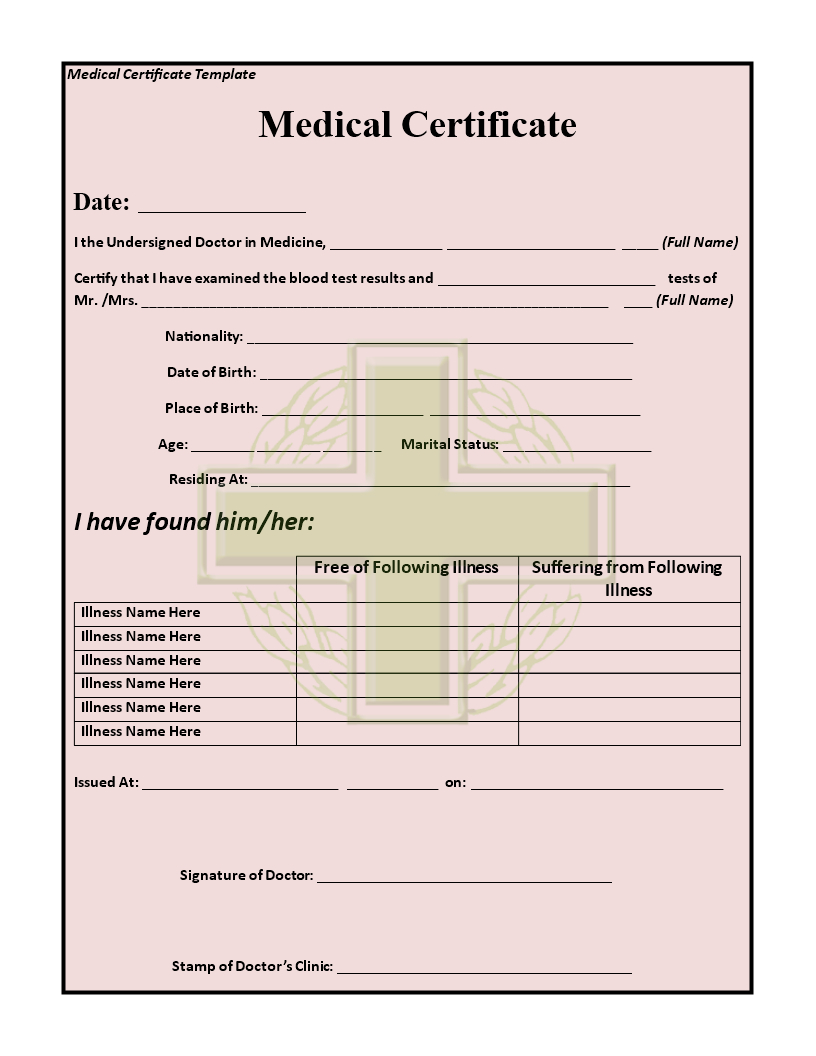 15+ Medical Certificate Templates For Sick Leave – Pdf, Docs Intended For Fake Medical Certificate Template Download