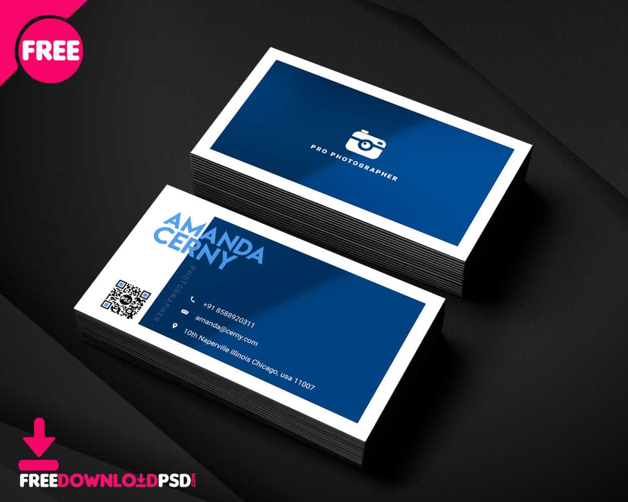 150+ Free Business Card Psd Templates Throughout Photoshop Name Card Template