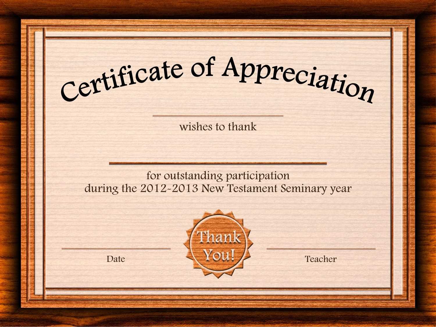 16+ Certificates Appreciation Templates | Sowtemplate With Powerpoint Certificate Templates Free Download