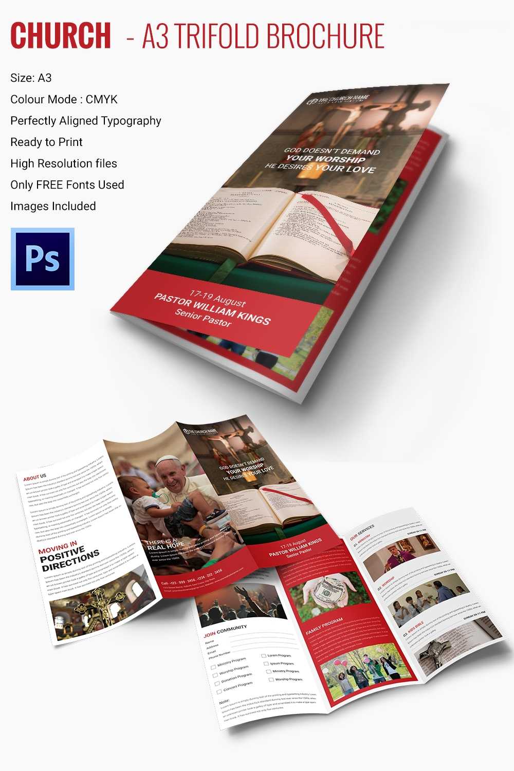 16+ Popular Church Brochure Templates – Ai,psd, Docs, Pages Intended For Free Church Brochure Templates For Microsoft Word