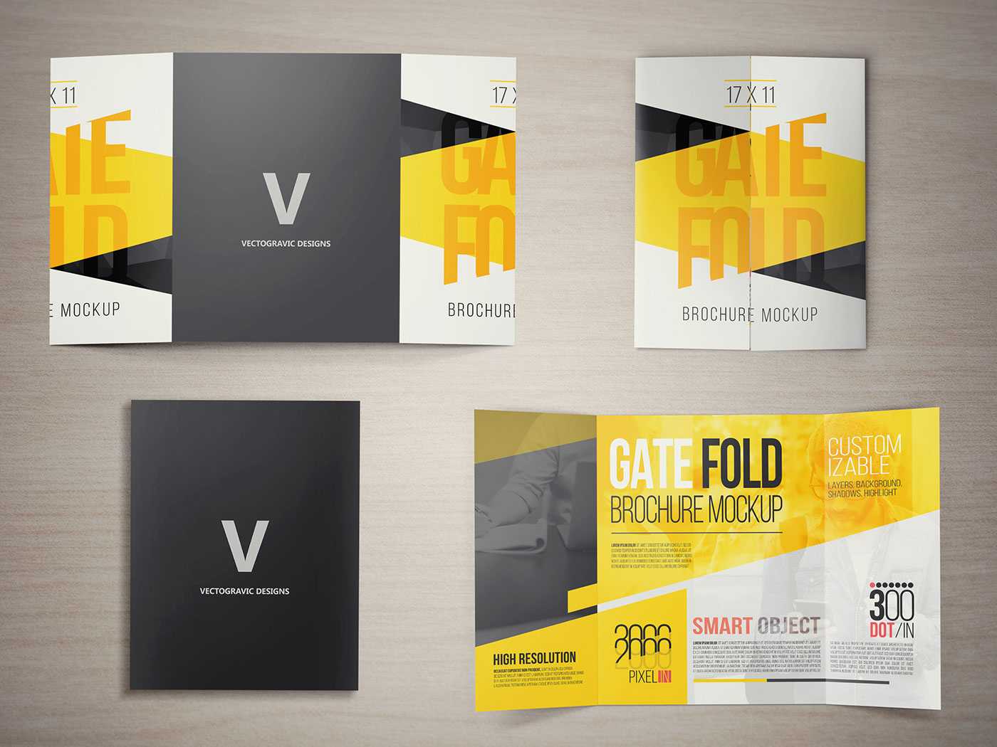 17 X 11 Gate Fold Brochure Mockup On Behance With Regard To Gate Fold Brochure Template
