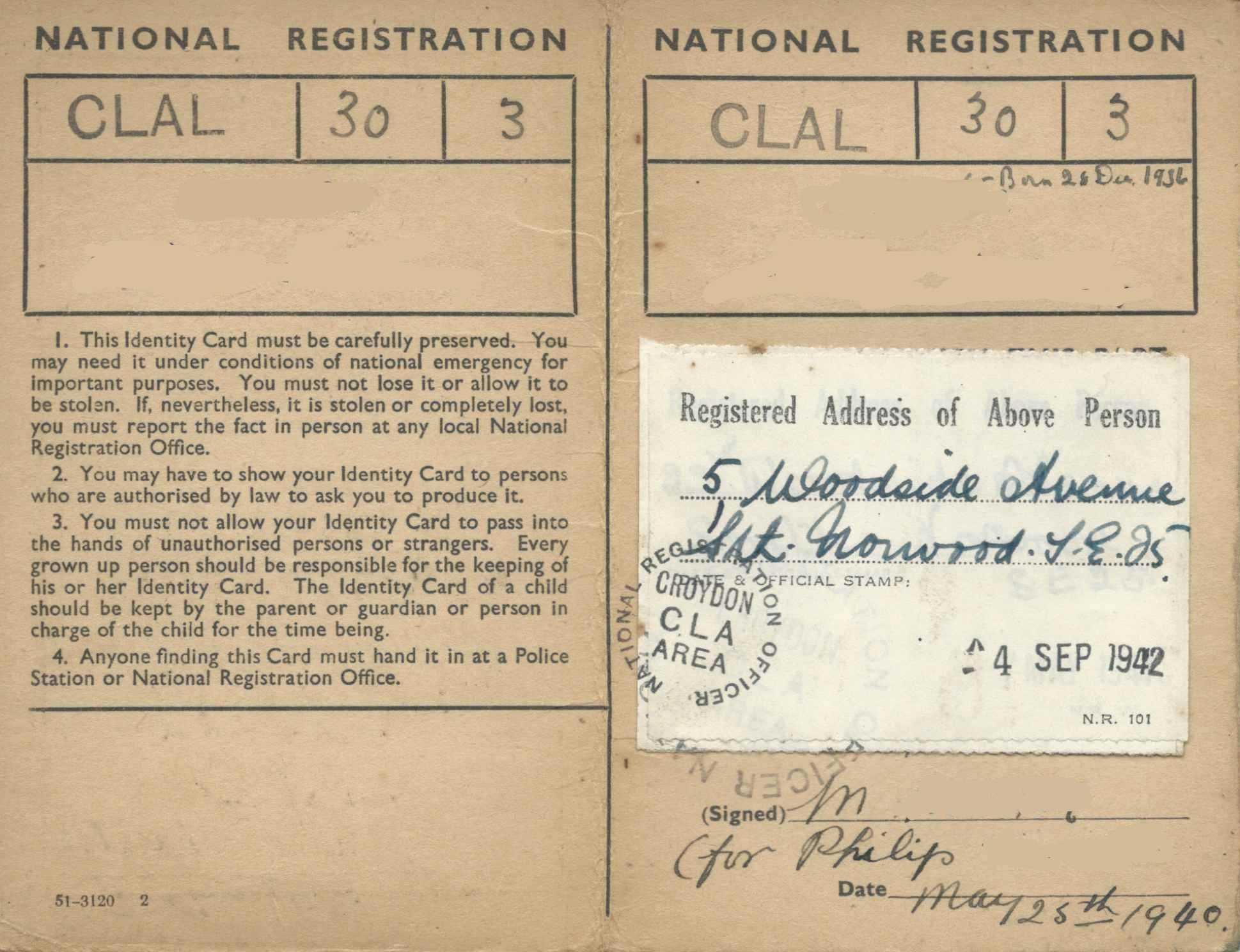 1939 Register | The Wartime National Register | Trace Ww2 In World War 2 Identity Card Template