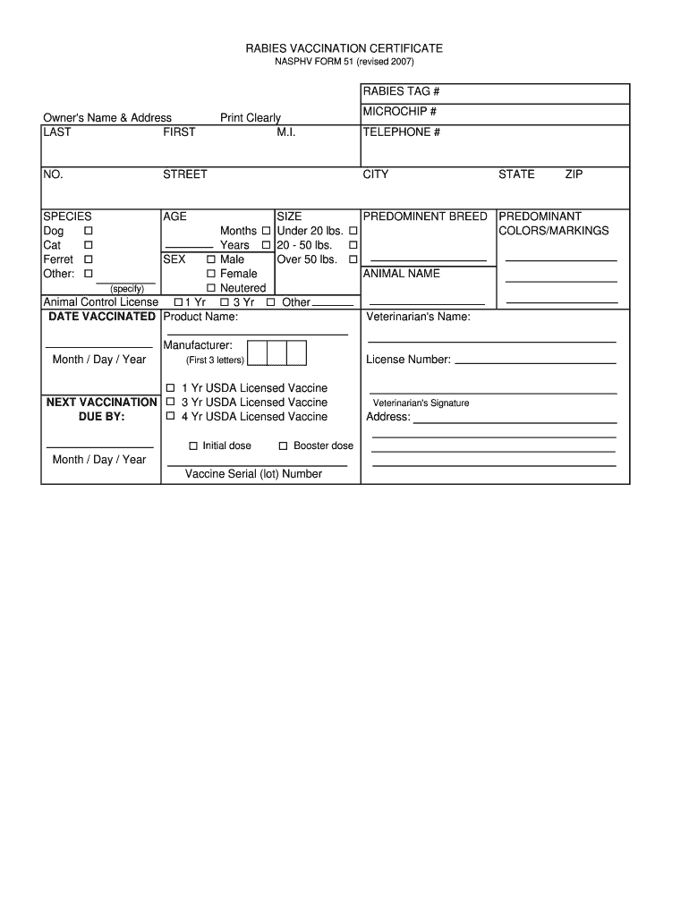 2007 2020 Cdc Nasphv Form 51 Fill Online, Printable Regarding Certificate Of Vaccination Template