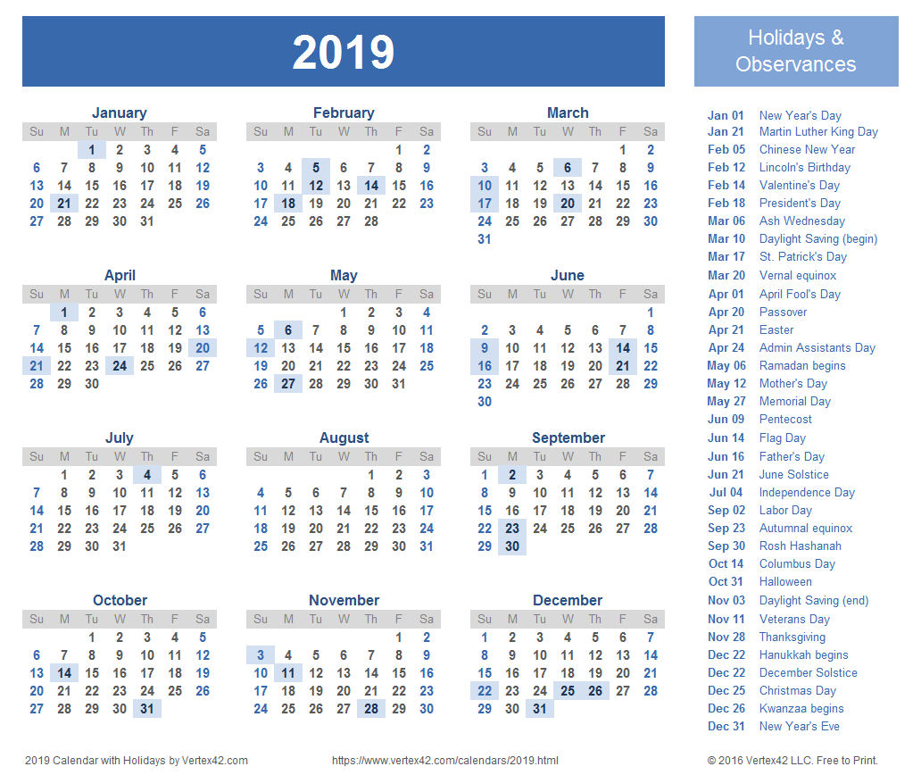 2019 Calendar Templates And Images In Powerpoint Calendar Template 2015