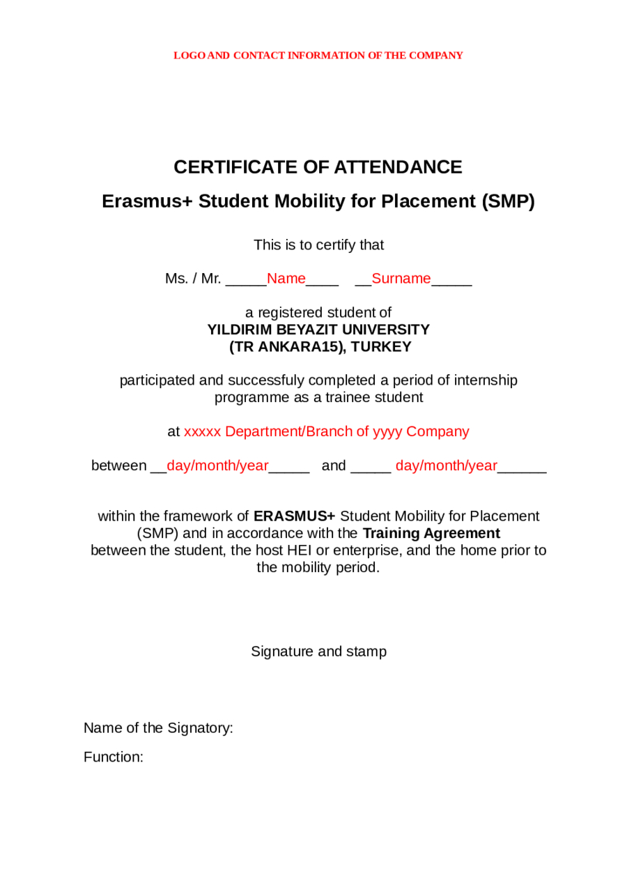 2020 Certificate Of Attendance – Fillable, Printable Pdf With Conference Certificate Of Attendance Template