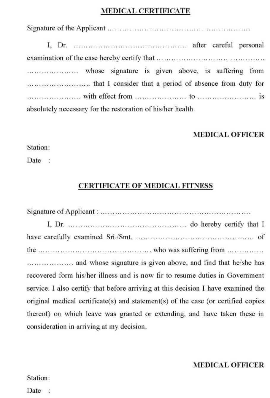 21+ Free Medical Certificate Template – Word Excel Formats Throughout Free Fake Medical Certificate Template