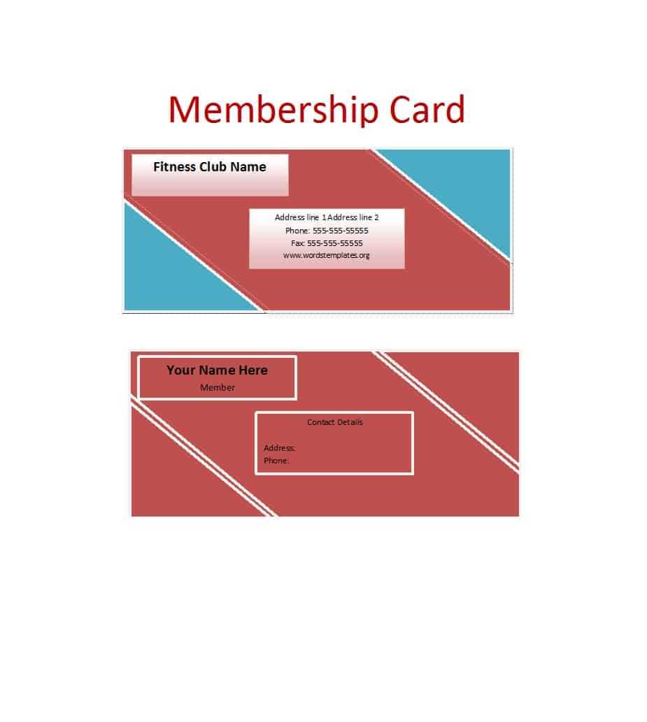 25 Cool Membership Card Templates & Designs (Ms Word) ᐅ Intended For Template For Membership Cards