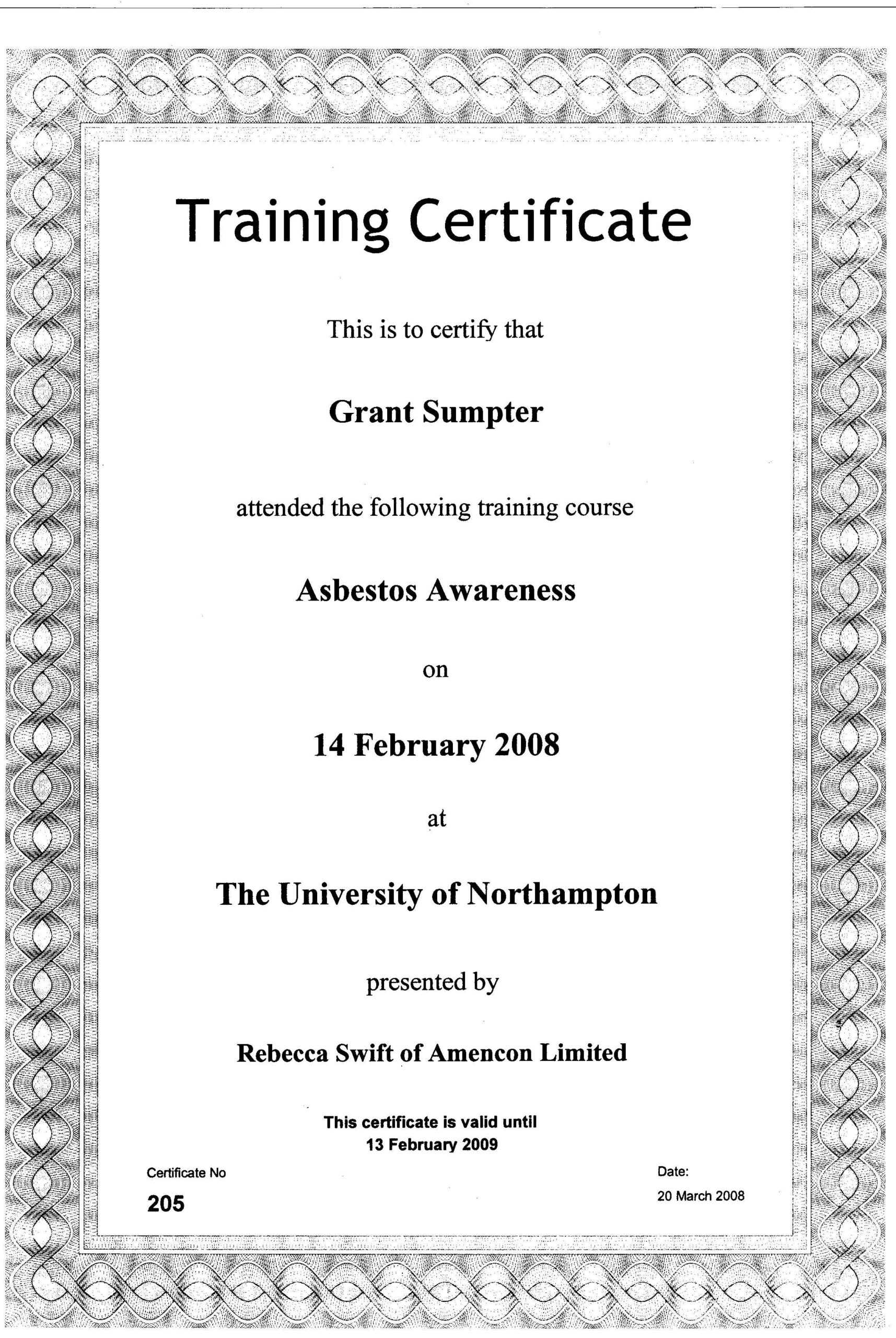 28+ [ Asbestos Awareness Certificate Template ] | Asbestos Within Fire Extinguisher Certificate Template
