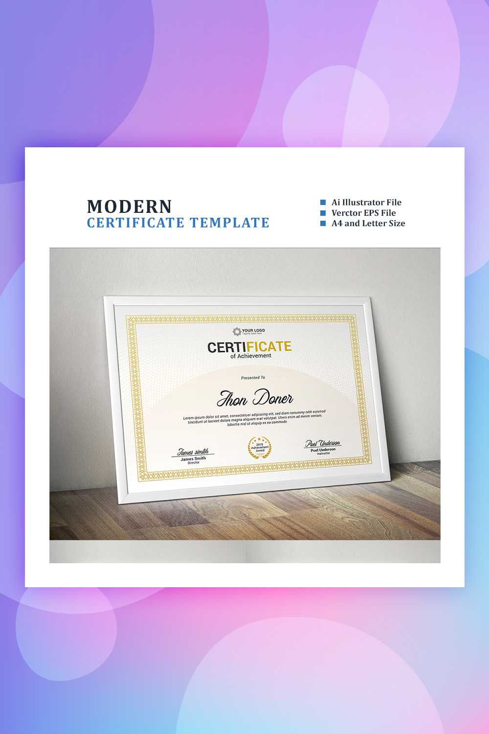 28 Attention Grabbing Certificate Templates – Colorlib In No Certificate Templates Could Be Found