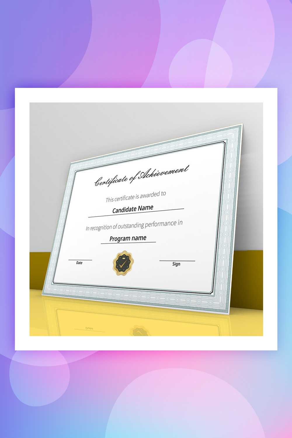 28 Attention Grabbing Certificate Templates – Colorlib Intended For Best Performance Certificate Template