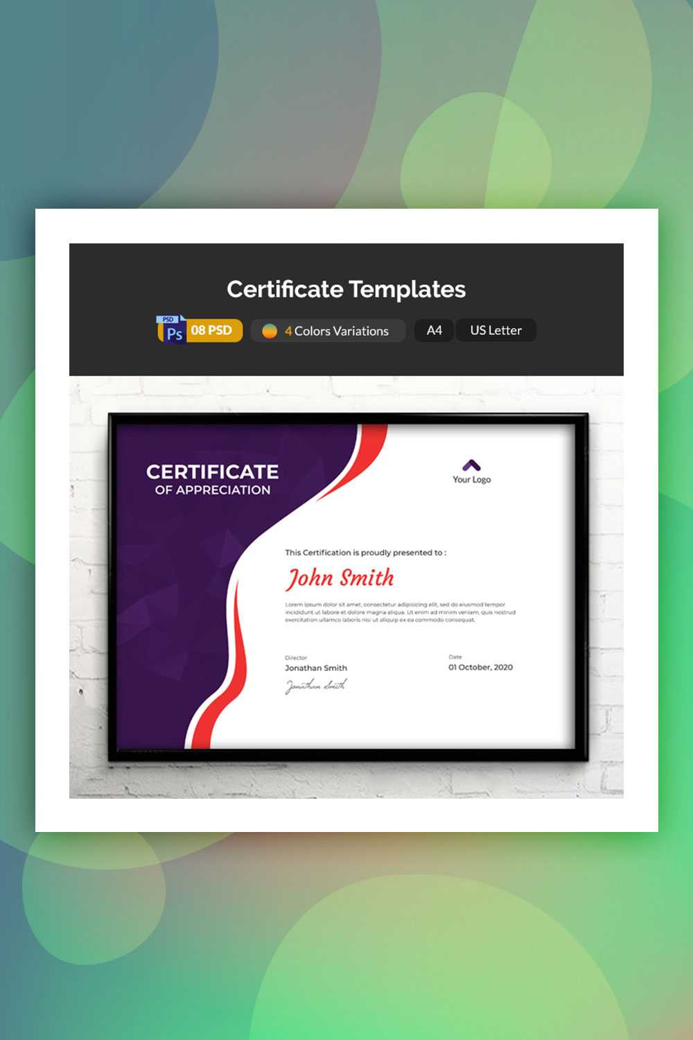 28 Attention Grabbing Certificate Templates – Colorlib Pertaining To No Certificate Templates Could Be Found