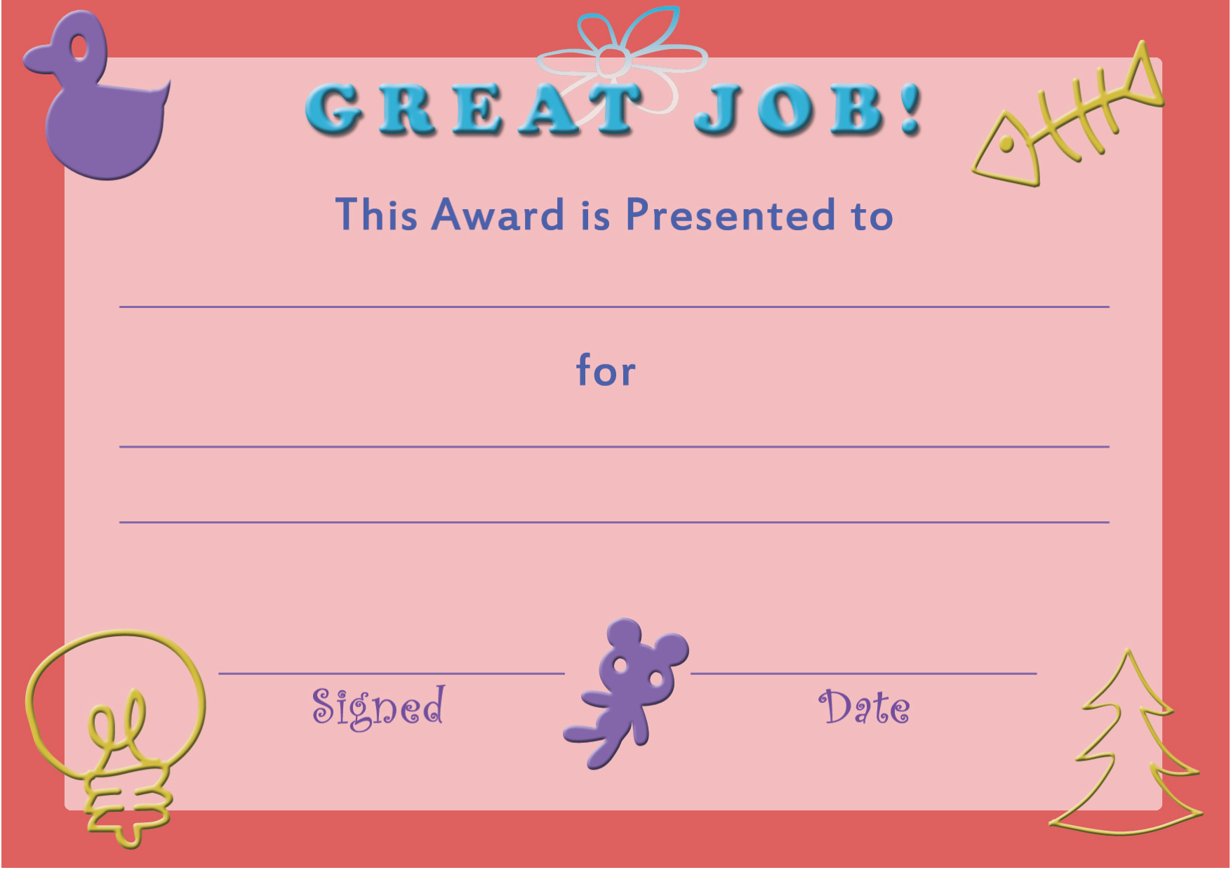 28+ [ Free Printable Certificate Templates For Kids In Certificate Of Achievement Template For Kids