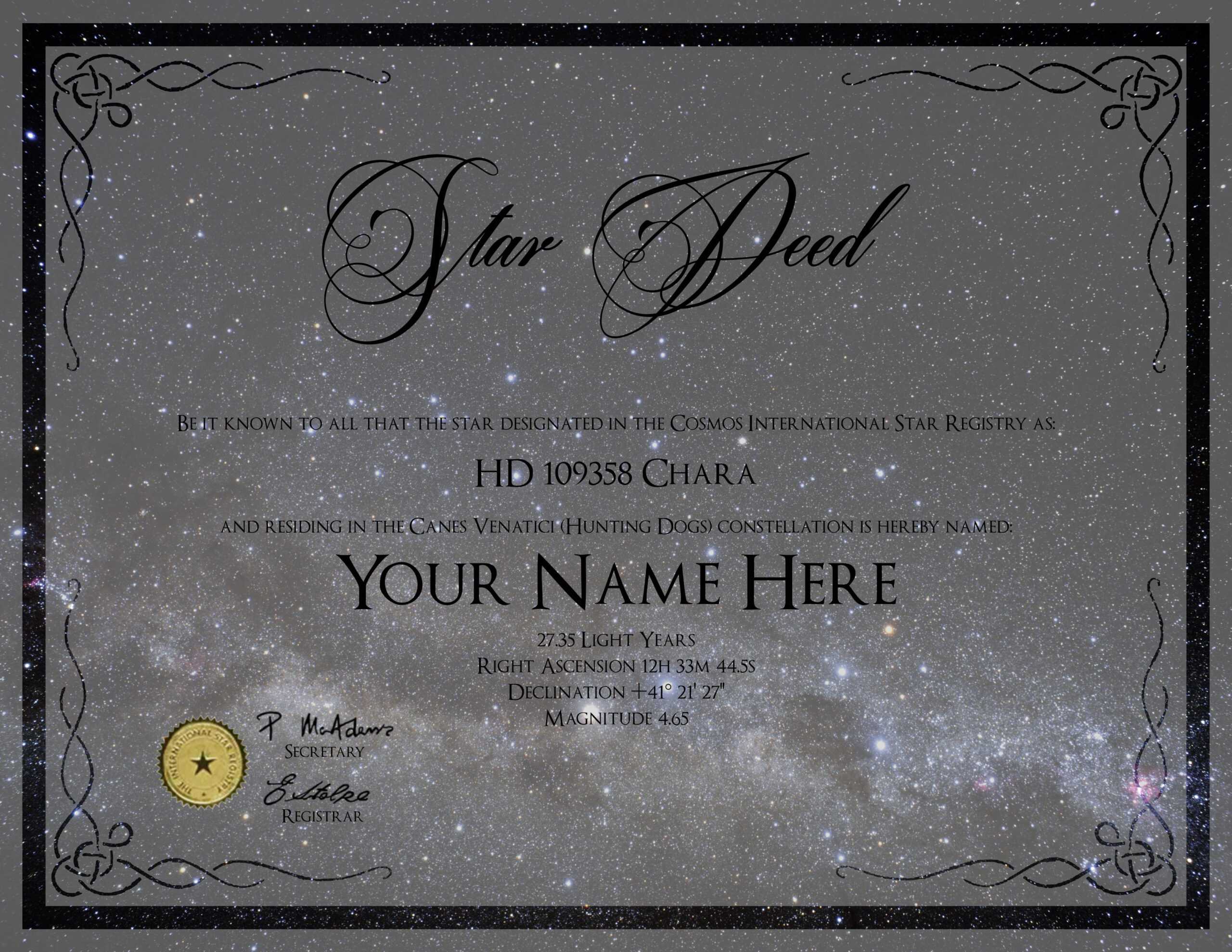 28+ [ Name A Star Certificate Template ] | Doc 640828 Name A With Star Naming Certificate Template