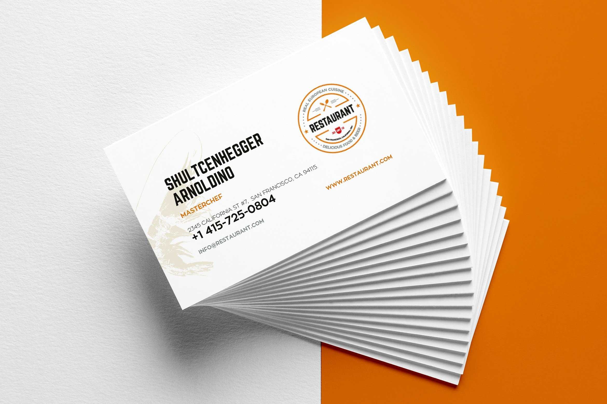 29+ Creative Restaurant Business Card Templates - Ai, Apple With Microsoft Office Business Card Template