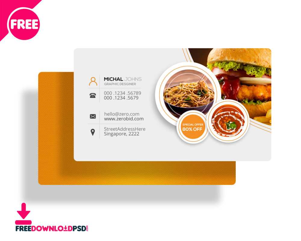 30+ Delicate Restaurant Business Card Templates | Decolore For Food Business Cards Templates Free