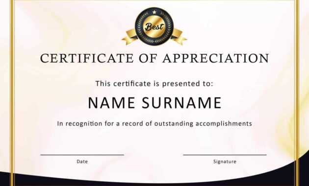 30 Free Certificate Of Appreciation Templates And Letters inside Professional Certificate Templates For Word