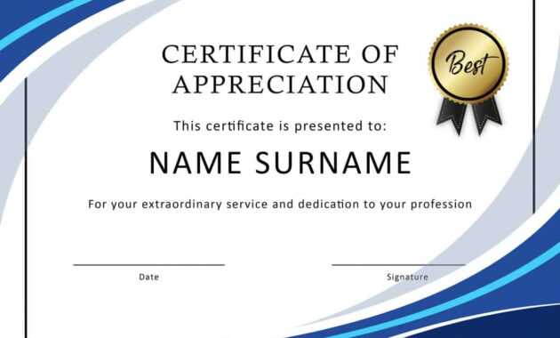 30 Free Certificate Of Appreciation Templates And Letters regarding Certificate Of Excellence Template Word