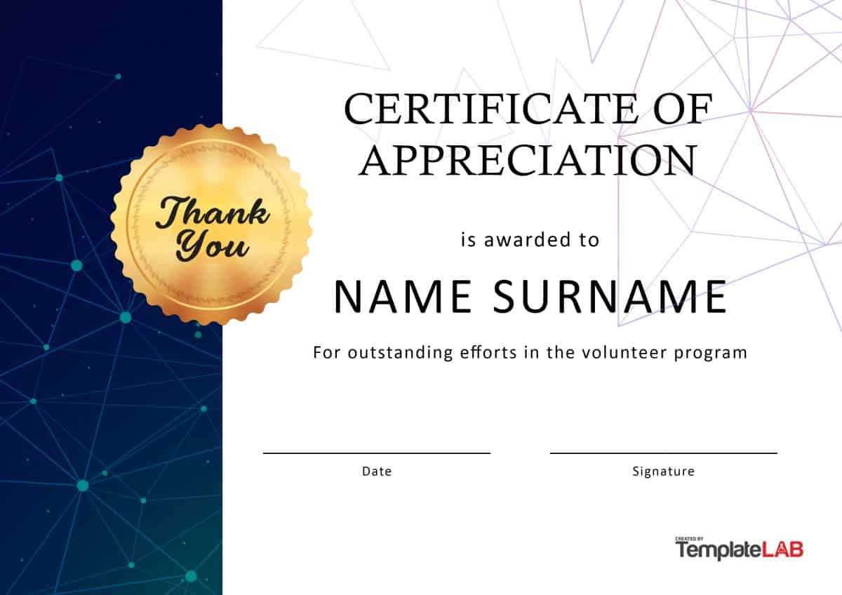 30 Free Certificate Of Appreciation Templates And Letters With Gratitude Certificate Template