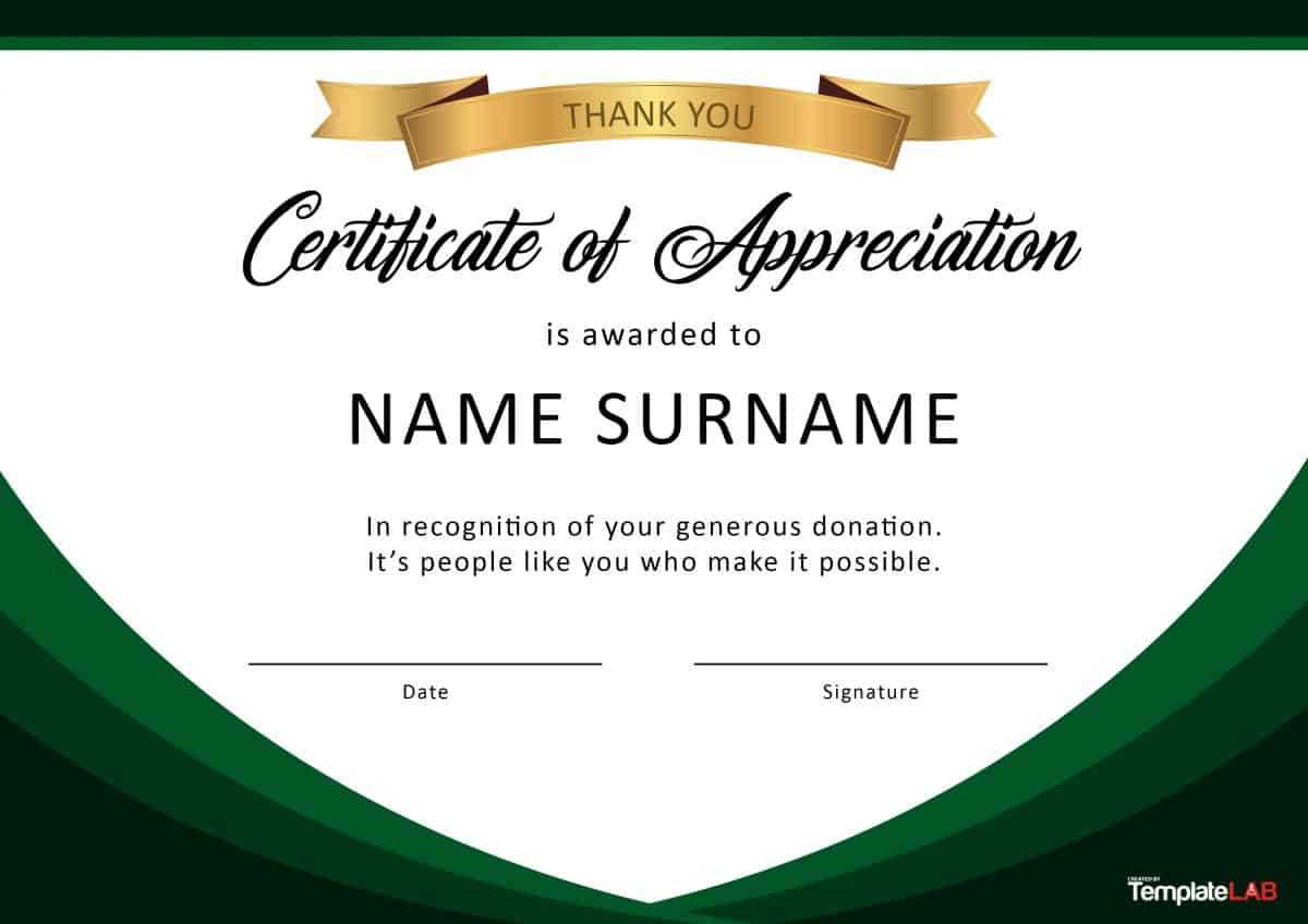 30 Free Certificate Of Appreciation Templates And Letters With Template For Recognition Certificate