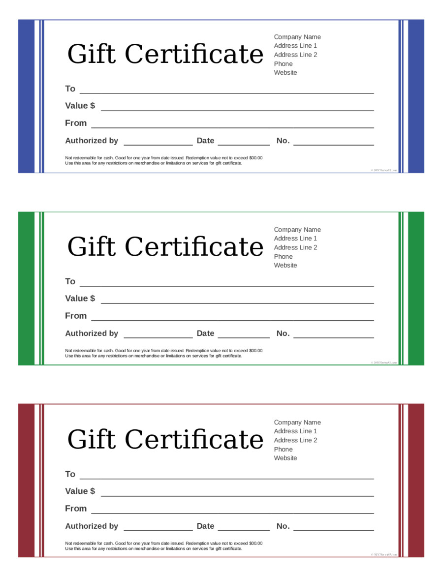 30 Free Gift Certificate Forms | Andaluzseattle Template Example Throughout Fillable Gift Certificate Template Free