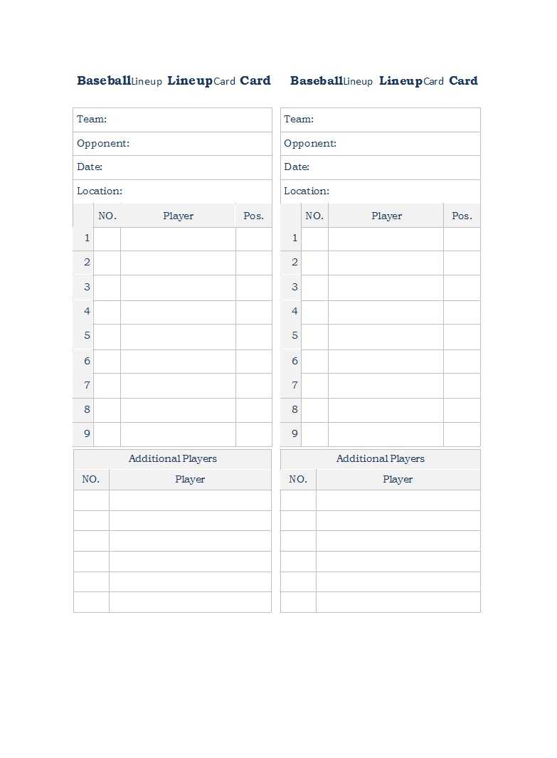 33 Printable Baseball Lineup Templates [Free Download] ᐅ Pertaining To Softball Lineup Card Template