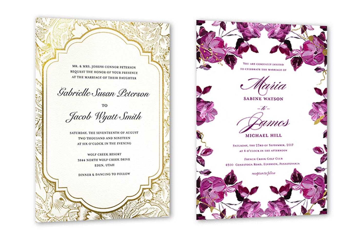 35+ Wedding Invitation Wording Examples 2020 | Shutterfly With Sample Wedding Invitation Cards Templates