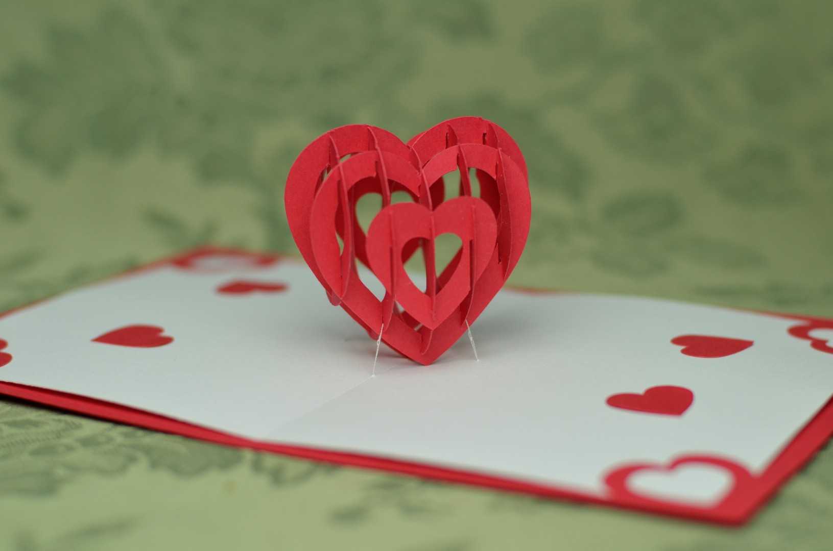 3D Heart Pop Up Card Template With 3D Heart Pop Up Card Template Pdf