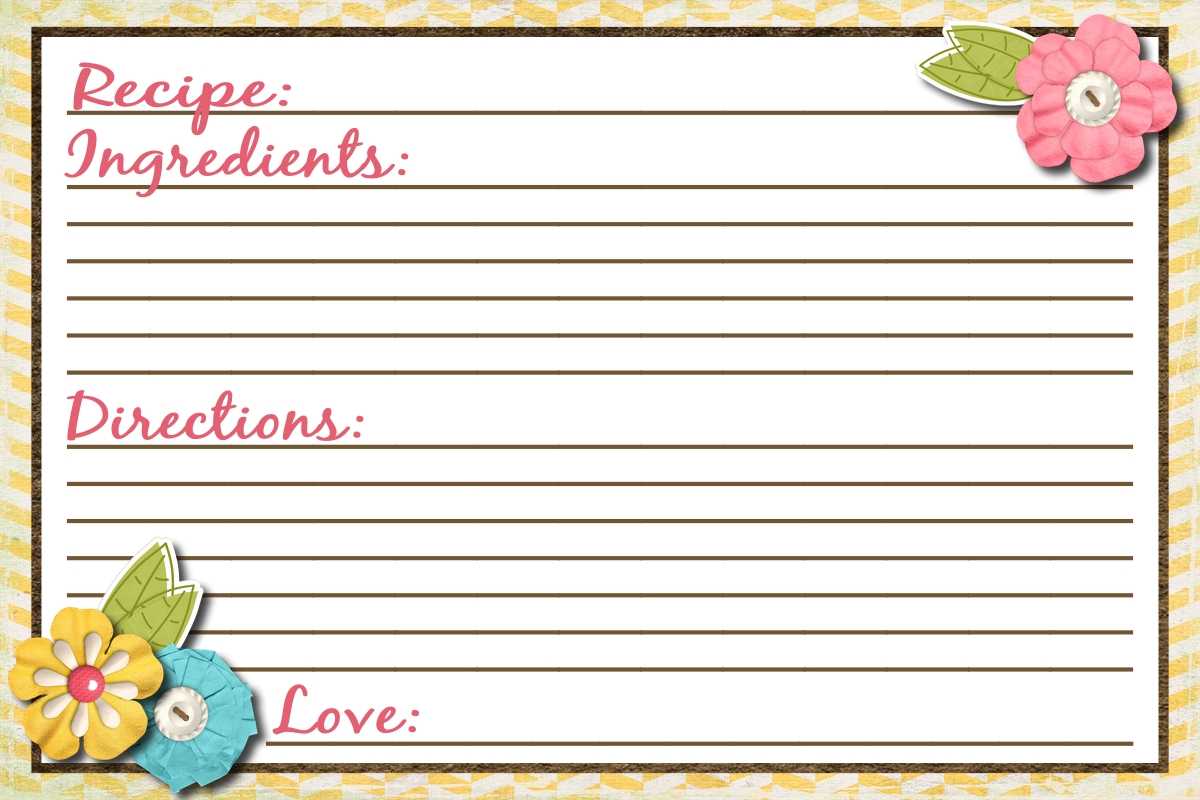 3X5 Recipe Card Template ] – Free Template For Recipe Cards For 4X6 Photo Card Template Free