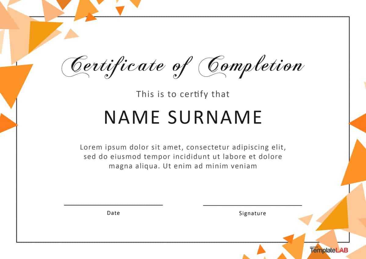 40 Fantastic Certificate Of Completion Templates [Word For Certificate Of Completion Free Template Word
