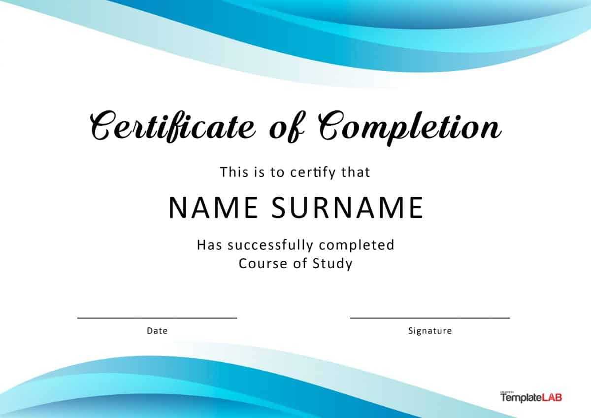 40 Fantastic Certificate Of Completion Templates [Word Intended For Word 2013 Certificate Template