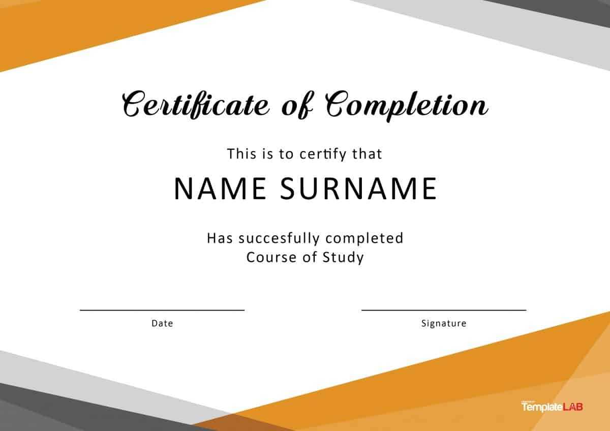 40 Fantastic Certificate Of Completion Templates [Word Pertaining To Microsoft Word Certificate Templates