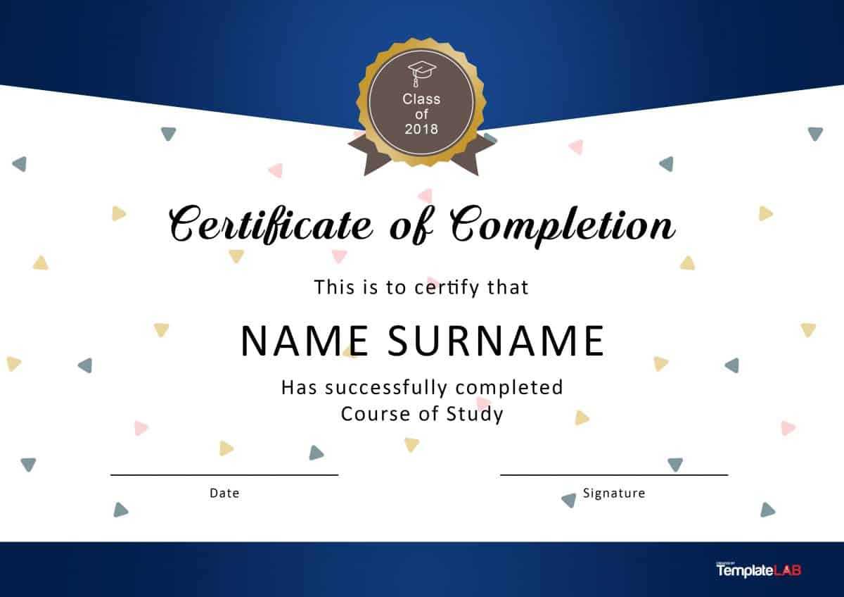 40 Fantastic Certificate Of Completion Templates [Word Throughout Certificate Of Completion Free Template Word