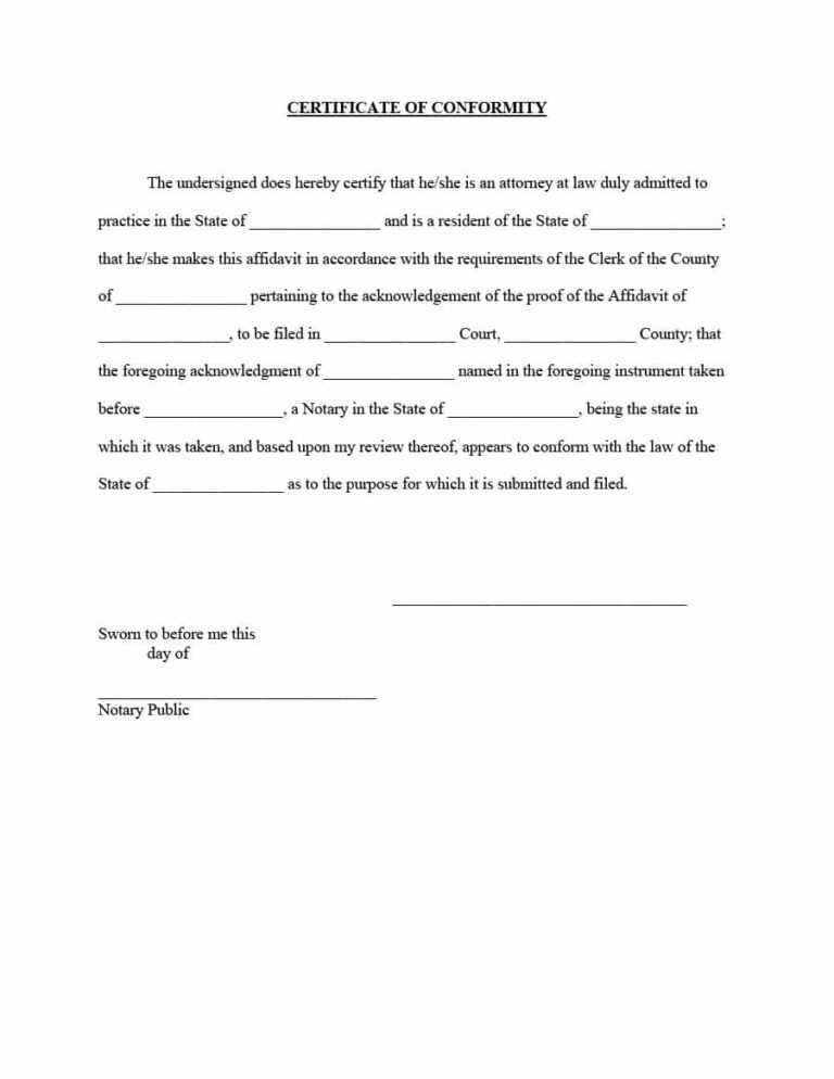 40 Free Certificate Of Conformance Templates & Forms ᐅ throughout ...