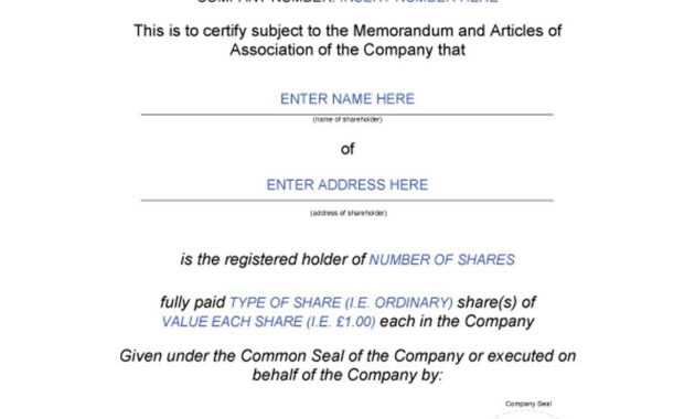 40+ Free Stock Certificate Templates (Word, Pdf) ᐅ Template Lab pertaining to Share Certificate Template Pdf