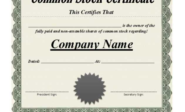 40+ Free Stock Certificate Templates (Word, Pdf) ᐅ Template Lab with Stock Certificate Template Word