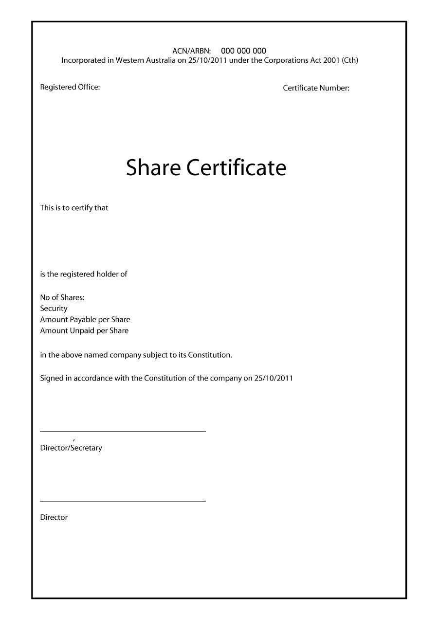 40+ Free Stock Certificate Templates (Word, Pdf) ᐅ Template Lab Within Blank Share Certificate Template Free