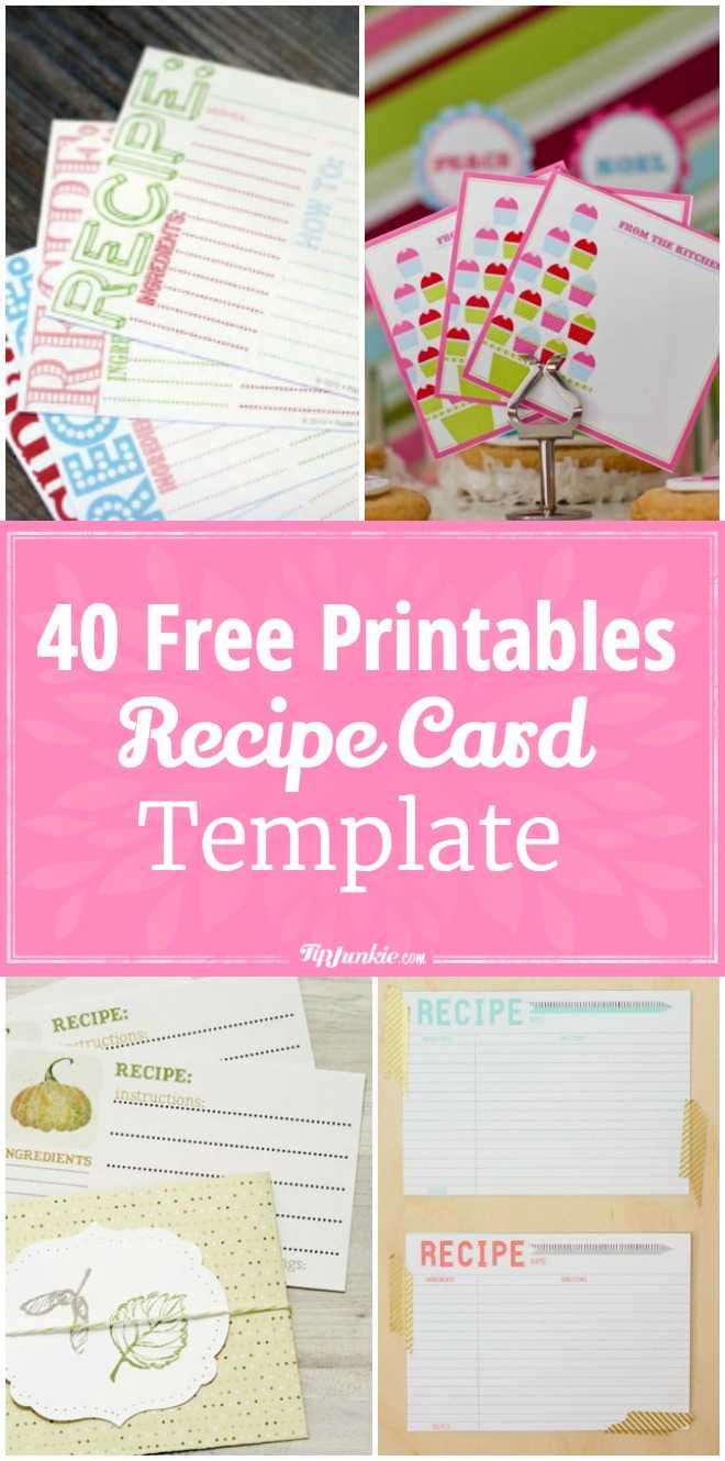 40 Recipe Card Template And Free Printables – Tip Junkie Pertaining To Cookie Exchange Recipe Card Template