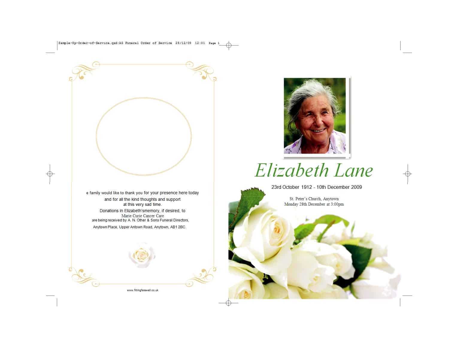 47 Free Funeral Program Templates (In Word Format) ᐅ Intended For Memorial Brochure Template