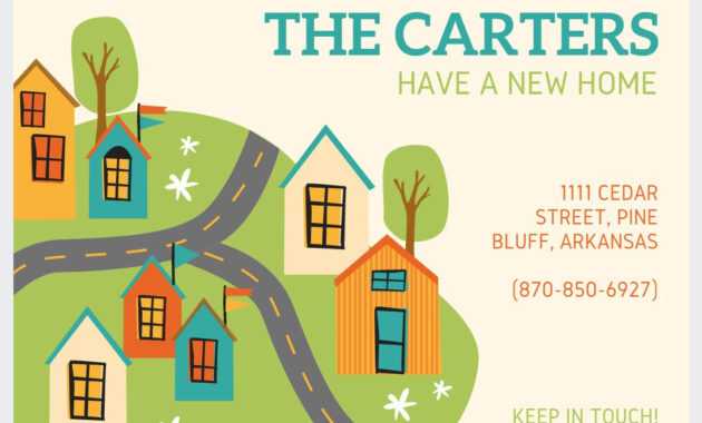 49 Free Change Of Address Cards (Moving Announcements) with Free Moving House Cards Templates