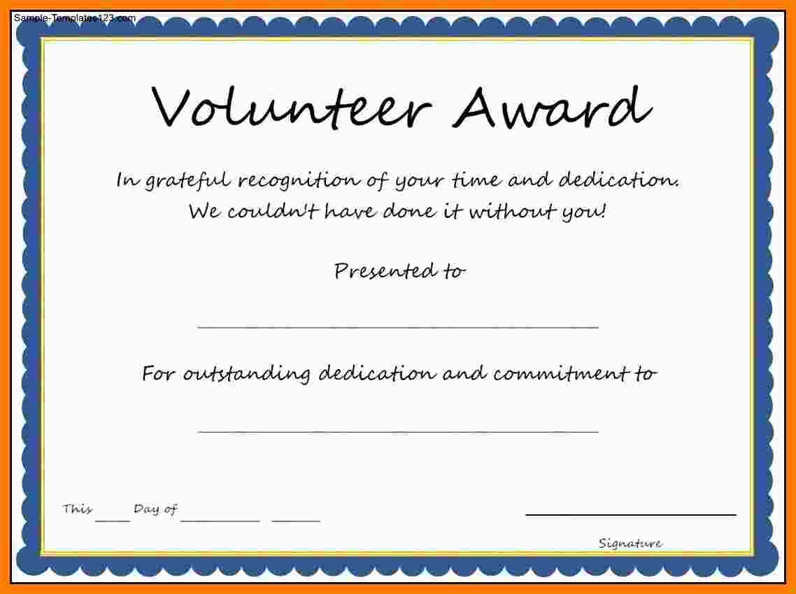 5+ Free Volunteer Certificates | Marlows Jewellers Regarding Volunteer Certificate Template