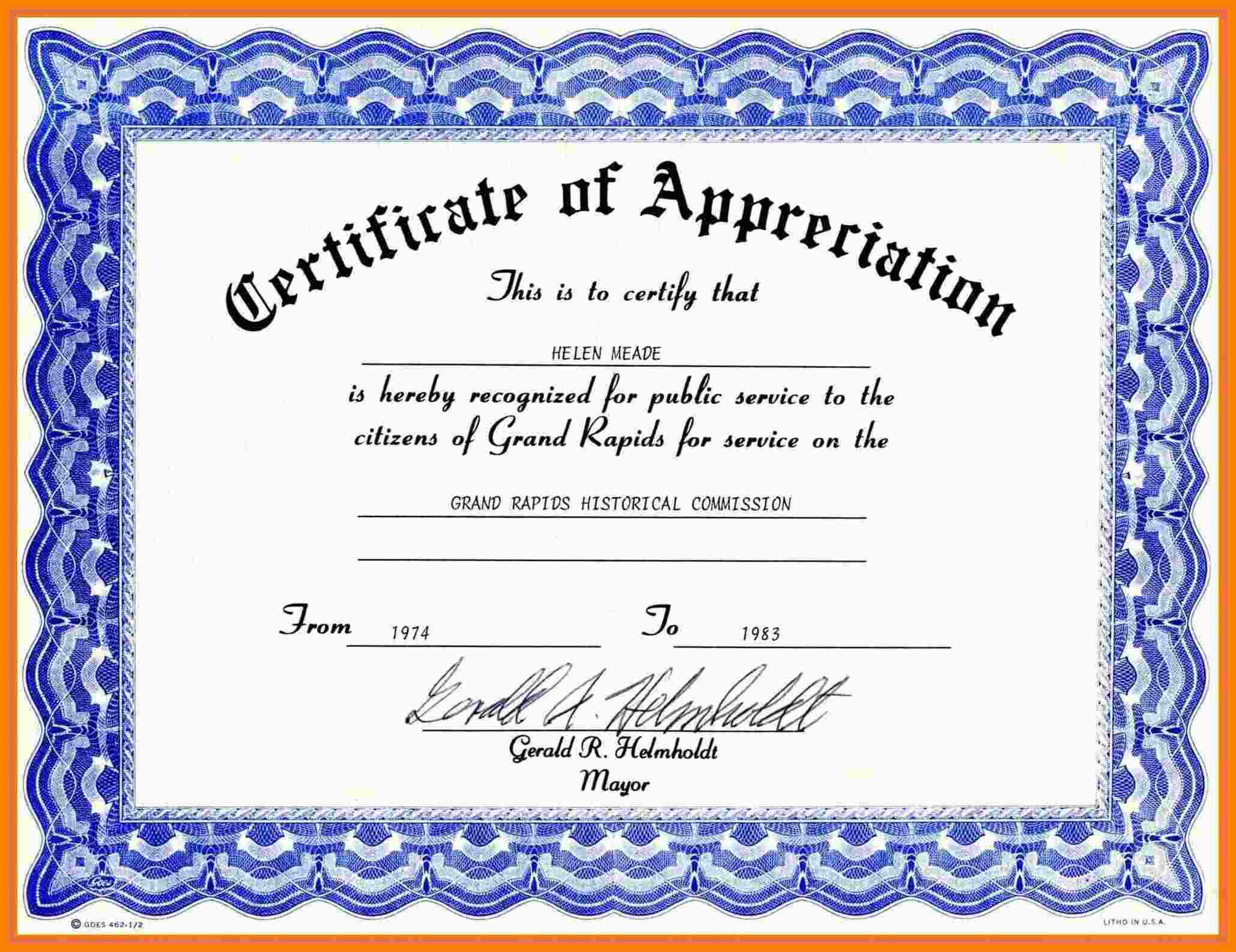 5+ Free Word Template Certificate | Marlows Jewellers Throughout Free Certificate Of Appreciation Template Downloads