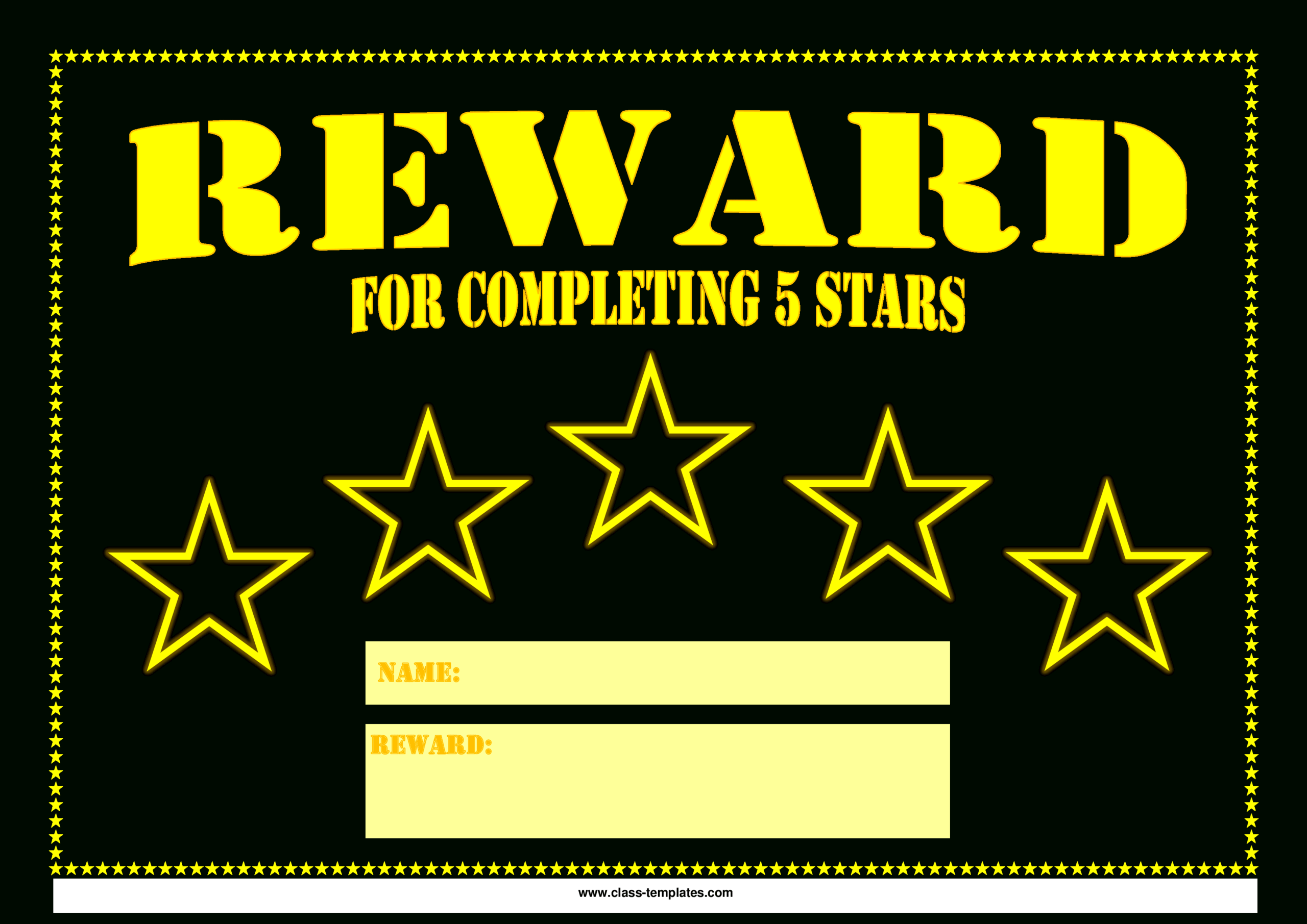 5 Star Printable Reward Certificate | Templates At For Star Of The Week Certificate Template