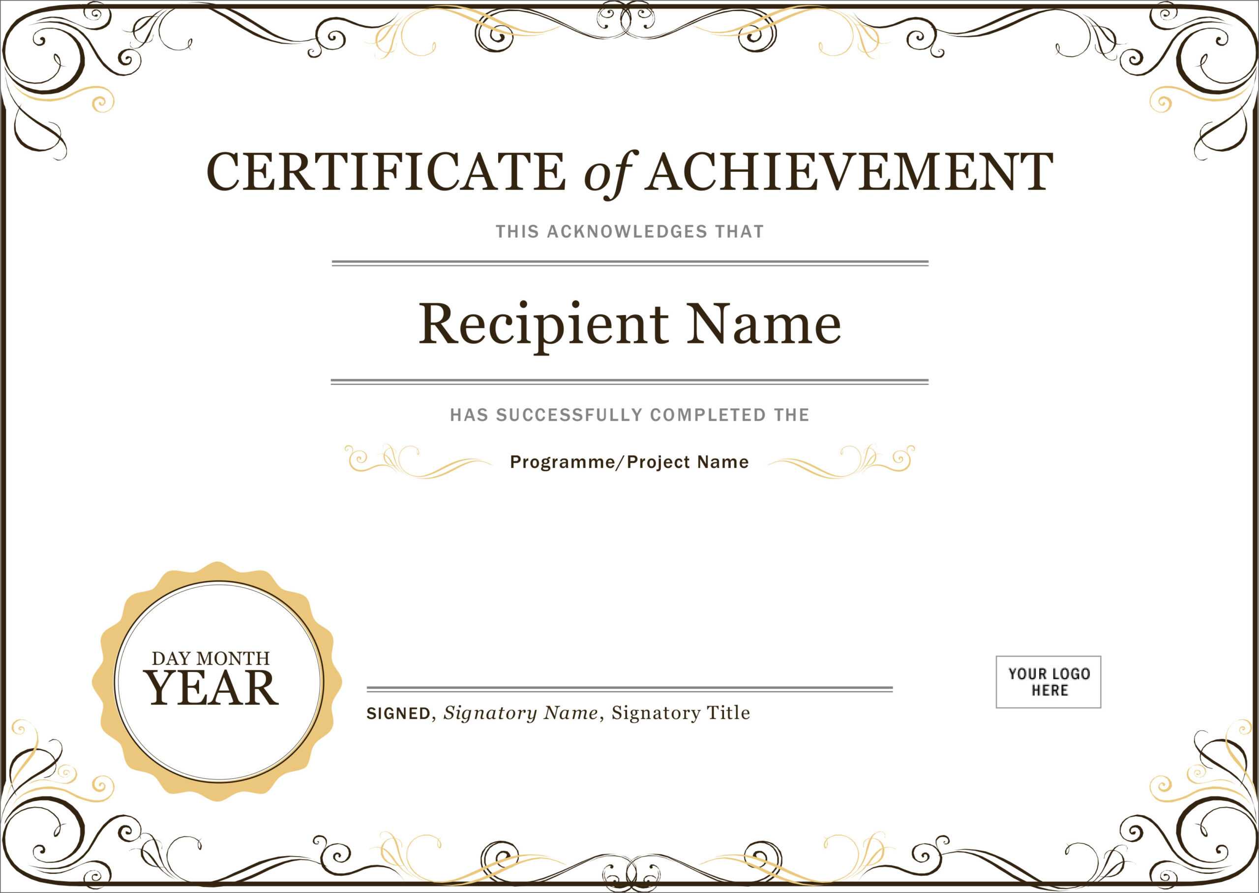 50 Free Creative Blank Certificate Templates In Psd For Word Template Certificate Of Achievement