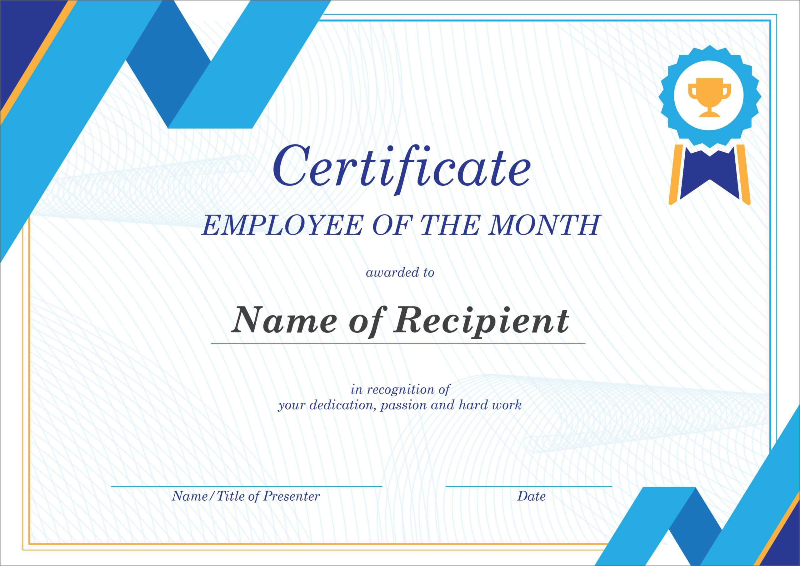 50 Free Creative Blank Certificate Templates In Psd Intended For Employee Anniversary Certificate Template