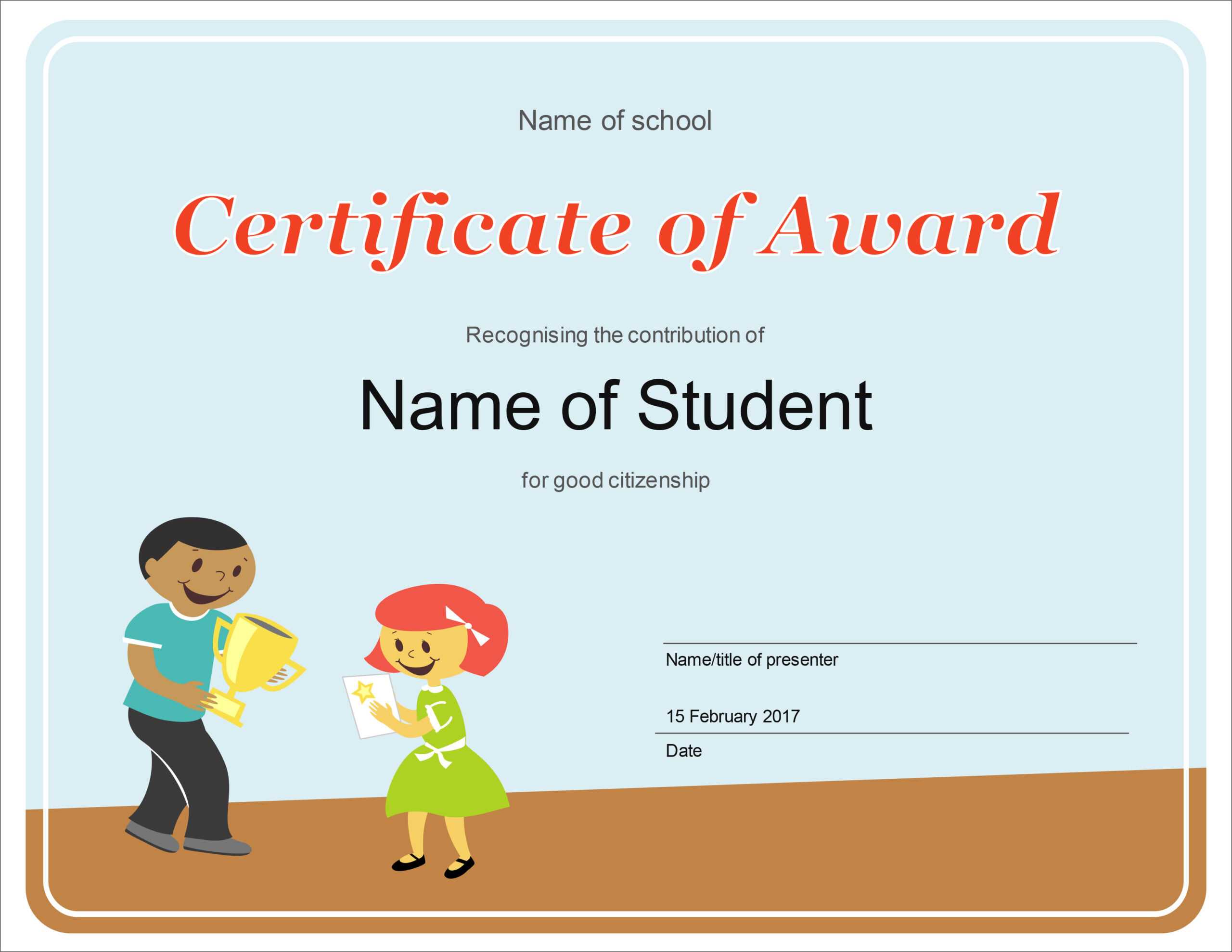 50 Free Creative Blank Certificate Templates In Psd Pertaining To School Certificate Templates Free