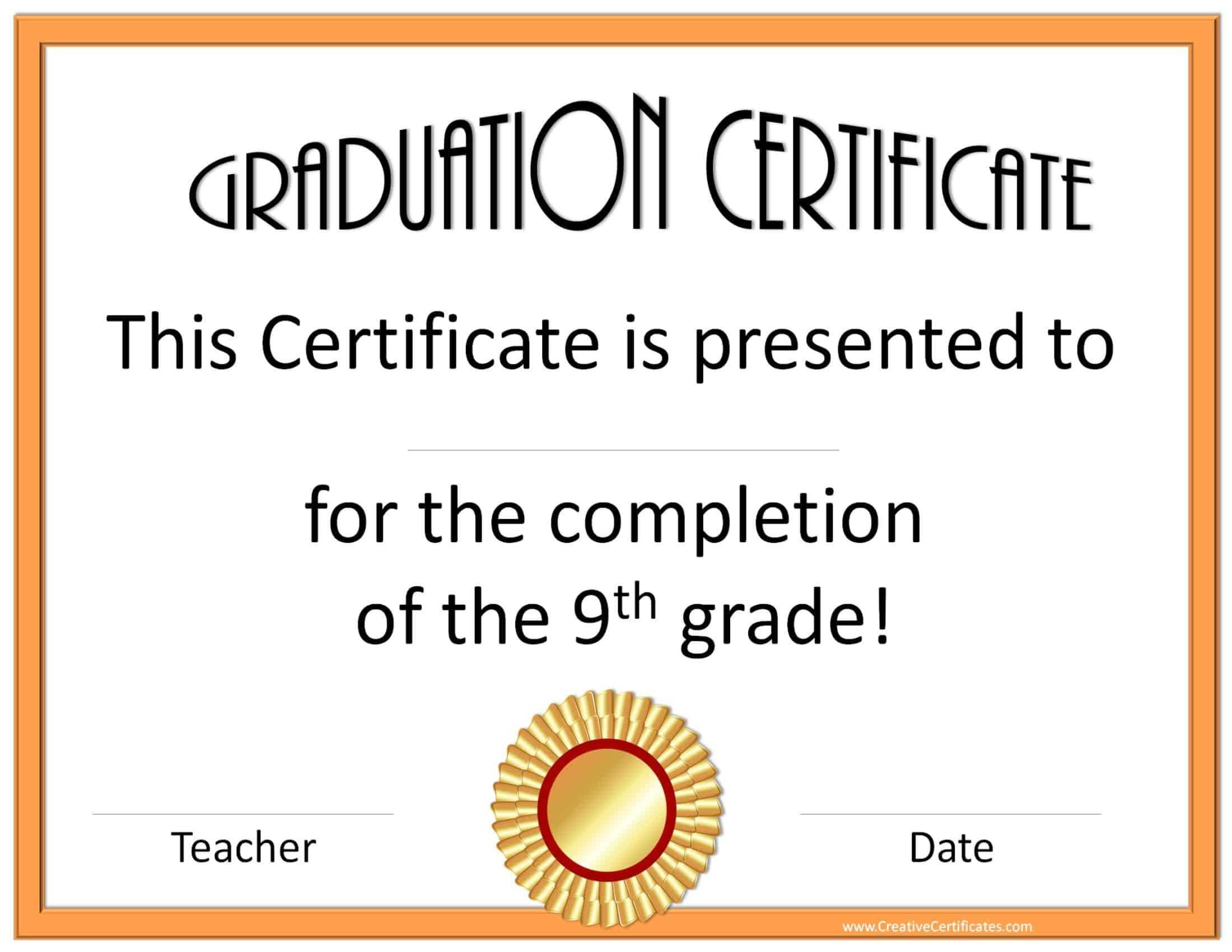 5Th Grade Graduation Certificate Template ] - Diplomas Free In 5Th Grade Graduation Certificate Template